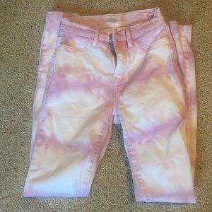 Old Navy pink and white jeans